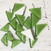 Green triangle mosaic tiles at ClayMotion ballarat Victoria